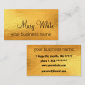 Gold Foil Trendy Classic Rich Chic Glam Luxury Visitekaartje (Voorkant / Achterkant)