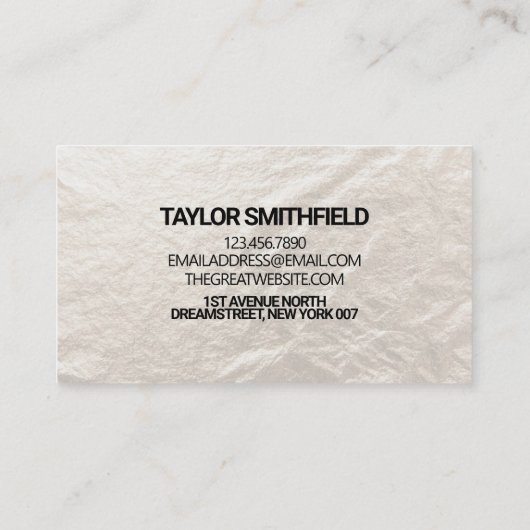 Gold Foil Trendy Visitekaartje (Achterkant)