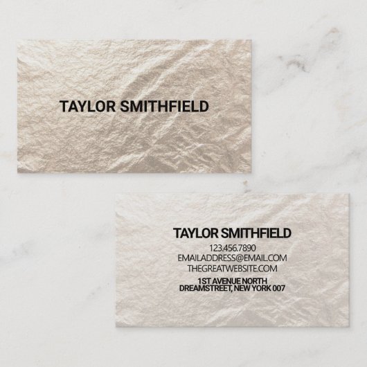 Gold Foil Trendy Visitekaartje (Voorkant / Achterkant)