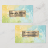 Gold Foil trim | Waterverf Textuur Visitekaartje (Voorkant / Achterkant)