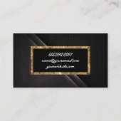 Gold Foil trim | Zwarte maastextuur Visitekaartje (Achterkant)