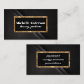 Gold Foil trim | Zwarte maastextuur Visitekaartje (Voorkant / Achterkant)