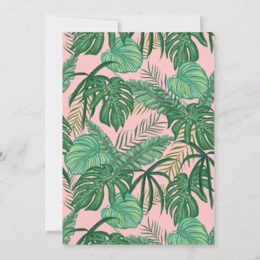 Gold Foil Tropical Leaves Beach Birthday Party Kaart (Achterkant)