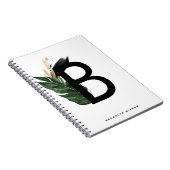 Gold Foil Tropical Letter B Monogram aangepast Notitieboek (Rechterzijde)