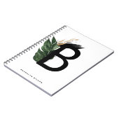 Gold Foil Tropical Letter B Monogram aangepast Notitieboek (Linkerzijde)