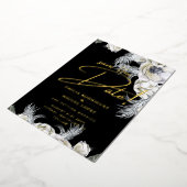 Gold Foil Tropical Pampas Grass Weddenschap Save D Folie Uitnodiging (Gedraaid)