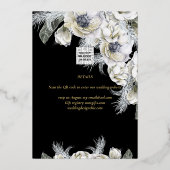 Gold Foil Tropical Pampas Grass Weddenschap Save D Folie Uitnodiging (Achterkant)
