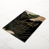 Gold Foil Tropical Pampas Grass Weddenschap Save D Folie Uitnodiging (Gedraaid)