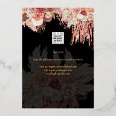 Gold Foil Tropical Pampas Grass Weddenschap Save D Folie Uitnodiging (Achterkant)