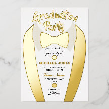 Gold Foil Tuxedo Suit Afstuderen Afstudeerder Part