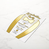 Gold Foil Tuxedo Suit Afstuderen Afstudeerder Part Folie Uitnodiging (Gedraaid)