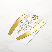 Gold Foil Tuxedo Suit Mannen 50e verjaardag Folie Uitnodiging (Gedraaid)