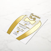 Gold Foil Tuxedo Suit Mannen Surprise Birthday Par Folie Uitnodiging (Gedraaid)