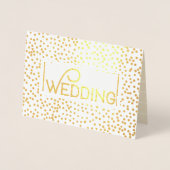Gold Foil Typografie Confetti Wedding Invitations Folie Kaarten (Voorkant)