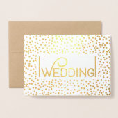 Gold Foil Typografie Confetti Wedding Invitations Folie Kaarten (Voorkant met envelop)