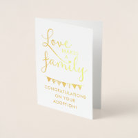 Gold Foil Typografie Love maakt een familieadoptie