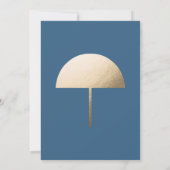 Gold Foil Umbrella Blue en White Baby shower Kaart (Achterkant)