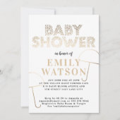 Gold Foil Umbrella White Baby shower Kaart (Voorkant)