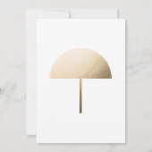 Gold Foil Umbrella White Baby shower Kaart (Achterkant)