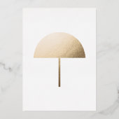 Gold Foil Umbrella White Gold Baby shower Folie Uitnodiging (Achterkant)