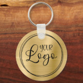 Gold Foil Uw zakelijke Logo hier Sleutelhanger (Voorkant)