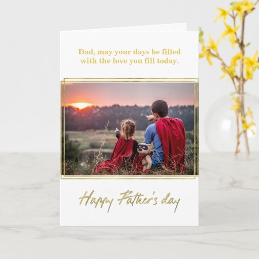 Gold Foil Vaderdag Kaart (Gele Bloem)