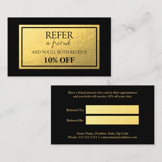 Gold Foil verwijzingskaart Aanbevelingskaartje (Voorkant / Achterkant)