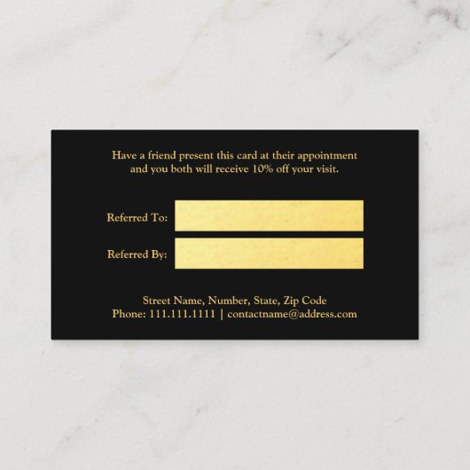 Gold Foil verwijzingskaart Aanbevelingskaartje (Achterkant)