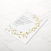 Gold Foil Vine Scroll Modern Wedding Invitation Folie Uitnodiging (Gedraaid)