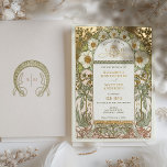 Gold Foil Vintage Wedding Invitding Art Nouveau Folie Uitnodiging<br><div class="desc">Real Gold Foil Art Nouveau Vintage bruiloft uitnodigingen van Alphonse Mucha in een floreel, romantisch en grillig ontwerp. Victoriaans bloei vult klassieke art decofonts aan. Voer je aangepaste gegevens in en je bent klaar. Als u het ontwerp verder wilt wijzigen, klikt u op de blauwe knop "Aanpassen". Hartelijk dank voor...</div>