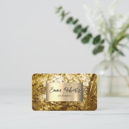 Gold Foil Visitekaartje (Staand voorkant)