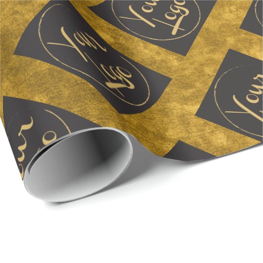 Gold Foil Voeg uw bedrijfskleding voor Logo toe Cadeaupapier (Rol Hoek)