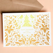 Gold Foil  vogels en bloemen kerstKaart Folie Kaarten