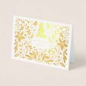 Gold Foil  vogels en bloemen kerstKaart Folie Kaarten (Voorkant)