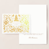 Gold Foil  vogels en bloemen kerstKaart Folie Kaarten (Display)