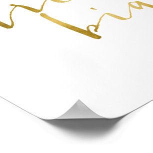 Gold Foil Wall Decor, Dream Big, Teen Wall Art Poster