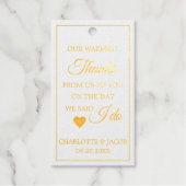Gold Foil Warmest Hartelijk dank dat ik bruiloft d Cadeaulabels (Voorkant)