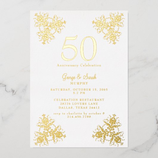 Gold Foil We doen nog steeds een bruiloft met Jubi Folie Uitnodiging (Voorkant)