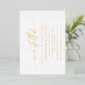 Gold Foil we wedden nog steeds met Vow Renewal Folie Uitnodiging (Staand Voorkant)