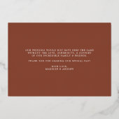 Gold Foil Weddenfoto Hartelijk dank Folie Uitnodiging (Achterkant)