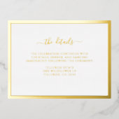 Gold Foil Weddenschap Enclosure Card Folie Uitnodiging Briefkaart (Voorkant)