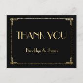 Gold Foil Weddenschap Hartelijk dank Art Deco-Brie Briefkaart (Voorkant)