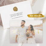 Gold Foil Weddenschap Unieke Moderne Bespaar onze  Folie Uitnodiging<br><div class="desc">Gold Foil Wedding Unieke Moderne Red onze datumuitnodigingen</div>