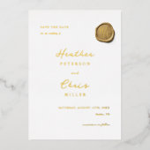 Gold Foil Weddenschap Unieke Moderne sparen de dat Folie Uitnodiging (Voorkant)