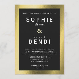 Gold Foil Wedding Aankondiging Uitnodiging