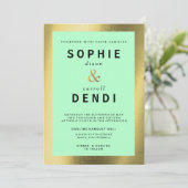 Gold Foil Wedding Aankondiging Uitnodiging (Staand voorkant)