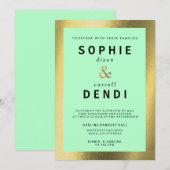 Gold Foil Wedding Aankondiging Uitnodiging (Voorkant / Achterkant)