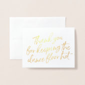 Gold Foil Wedding DJ, Muzikant, Band Bedankt Folie Kaarten (Voorkant met envelop)