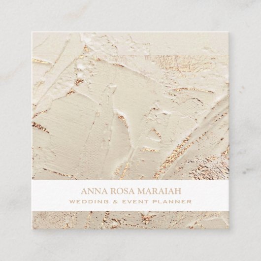 *~* Gold Foil Wedding Elegant Pastel Blush  Vierkante Visitekaartje (Voorkant)