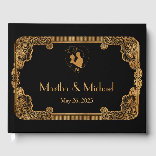  Gold Foil Wedding Gastboek Gastenboek (Voorkant)